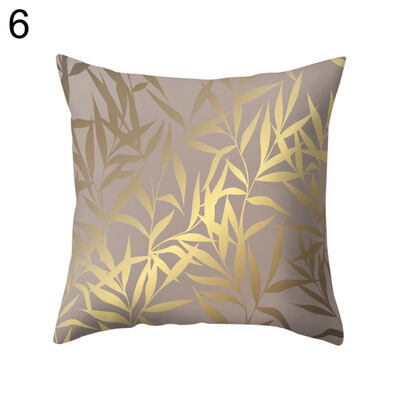 

Circle Line Leaf Square Pillow Case Cushion Cover Sofa Bed Car Cafe Office Decor