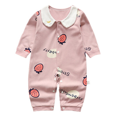 

Lovely Newborn Baby Boys Girls Romper Floral Print Long Sleeve Autumn Winter Cotton Outfits Kids Jumpsuit Toddler Clothing 3-12M