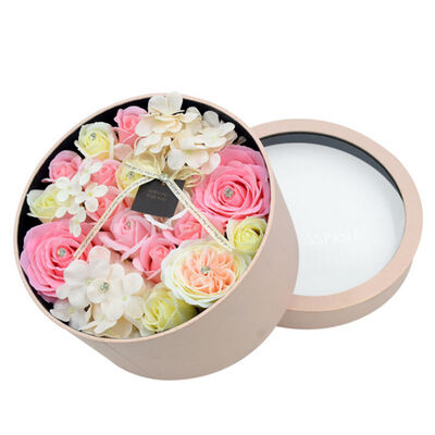 

Handmade Dried Flowers Rose Soap Flower Round Gift Box Flower Birthday Gift Home Garden Festive Party Supplies