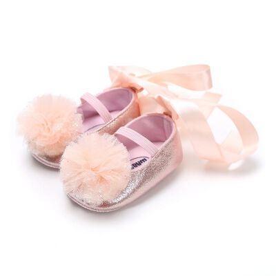 

Baby First Walkers Baby PU Leather Sweet Flower Strap Dance Shoes Cotton Solid Spring Girls Shoes