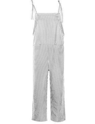 

New European And American Women Straps Striped Jumpsuit Wide Leg Trousers Casual Loose Jumpsuits Rompers Overalls