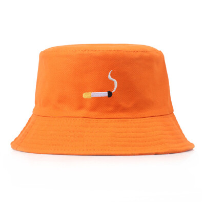 

Bucket Hat Embroidered Cigarette Leisure Fashion Fisherman Hat Cotton for Hiking Fishing Gardening