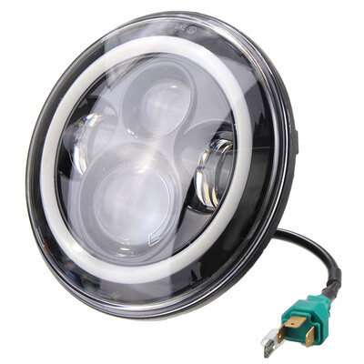 

12-30V 7 Inch Round LED Front Headlights Halo Angle Eyes Light for Jeep Wrangler JK TJ 97-15