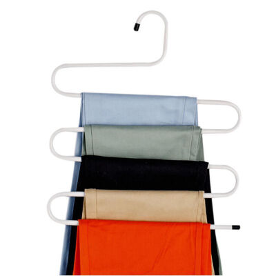 

Hanger Clothes Hanger Rack Pants Hanger 5 Layer  Shape Trousers Holders Towels Clothes Apparel Hangers Space Saving New