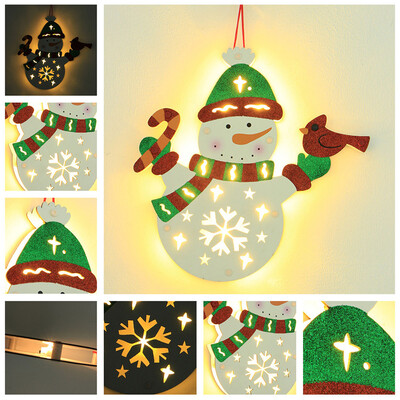 

Tailored Warm White Led Light Christmas Snowman Pendant Holiday Wedding Party Decoration