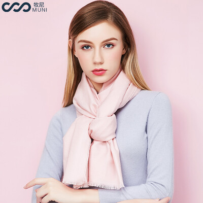 

Muni ladies scarf autumn&winter fashion wild color wool scarf shawl thick warm scarf female gift box S173701 pink
