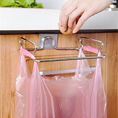 

Gobestart Metal Hanging Garbage Bags Rack Kitchen Wash Cloth Towel Storage Shelf