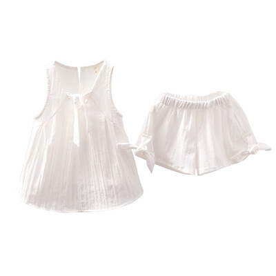 

Girls Clothing Sets 2018 New Summer Girls Clothes Sleeveless T-shirtShorts 2Pcs Kids Clothing Sets For 1-4 Years