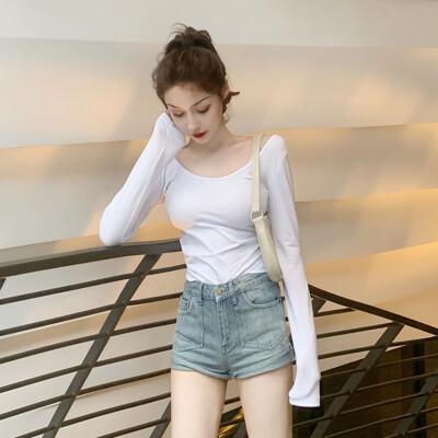 

New Sexy Autumn Winter Basic Women T Shirt Tight Slim Solid Color Long Sleeve Casual Simple Wild T-Shirt Bottoming Tee Tops