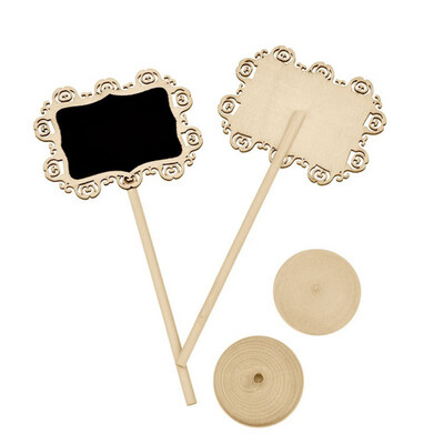 

10PCS Mini Wood Chalkboard Blackboard Wooden Place Card Holder Table Number for School Event Office Decoration