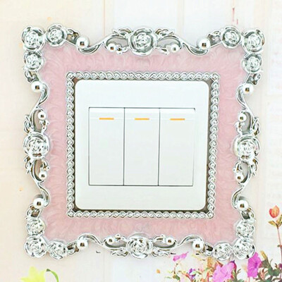 

Gobestart Home Switch Cover Square Shape Switch Wall Light Socket Stickers Room Decor BU