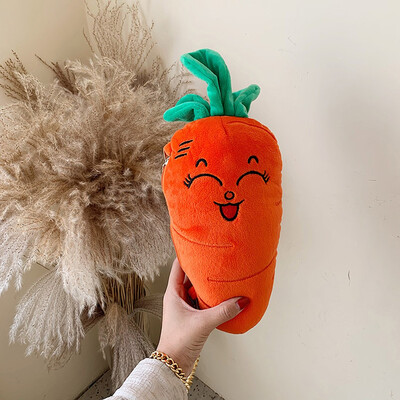 

Tailored Fashion Women Plush carrot Fanny Pack Crossbody Bag Chain Bags Warm Smile Winter Bag