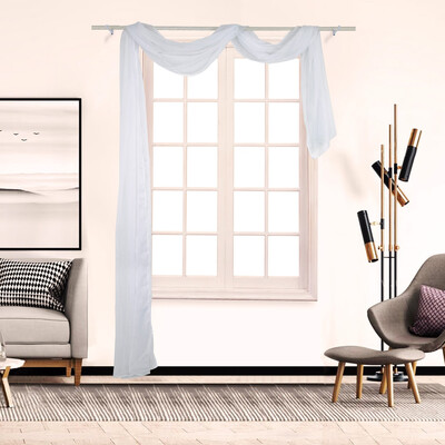 

Gobestart Voile Curtain Swags All Colours Pelmet Valance Net Curtains Voile Swag