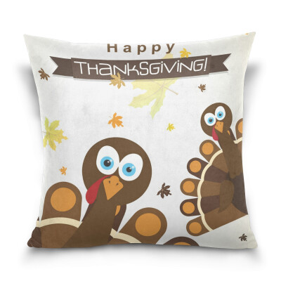 

ALAZA Thanksgiving Throw Pillow Cover 16 X 16 inch Cushion Cover with Thanksgiving Turkey Printed Pillowcase