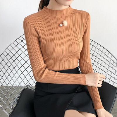 

autumn winter Women Knitted Turtleneck Sweater Casual Soft Jumper Fashion Slim Femme Elasticity Pullovers