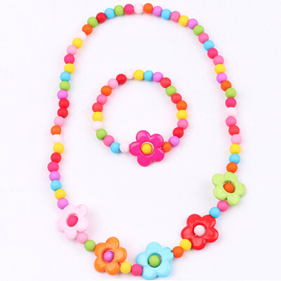 

Beautiful Child Petal Acrylic Necklace Bracelet 2-Piece Set Jewellery Suit Baby Clothing Accessory