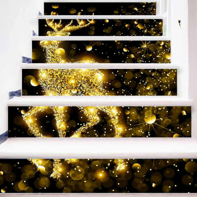 

Gobestart Christmas 3D Simulation stair stickers Waterproof Wall Stickers DIY Home Decor