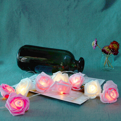 

Gobestart Creative Warm White Rose Flower String Lights Led Light String Home Decoration