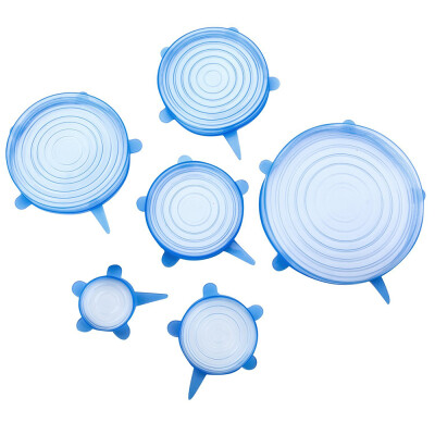 

6pcs Stretch Silicone Lids Clear Airtight Food Storage Covers Reusable Bowl Cover for Pots Cups for Keeping Food Fresh Dishwasher