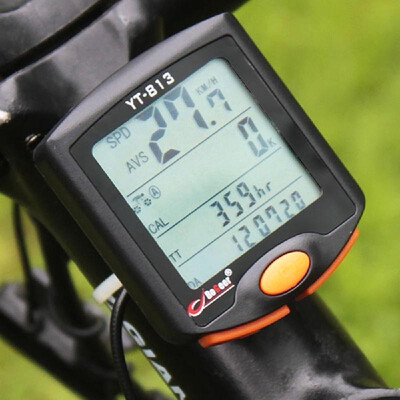 

Wireless Bike Bicycle Cycling Digital Computer Odometer Speedometer Stopwatch Thermometer Night Light Backlight Backlit Rainproof