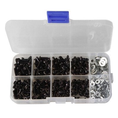 

340Pcs M3 Flat & Round Head Screws Set Accessories Box for 110 HSP 109 High-strength Screw RC Car Part