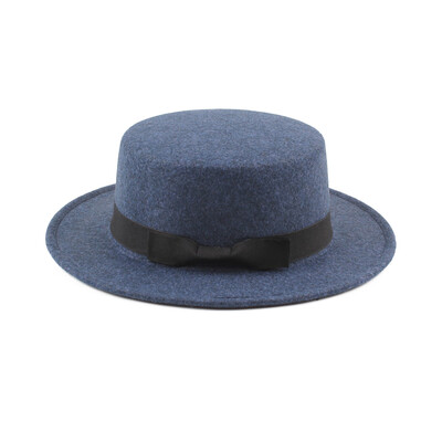

Vintage Women Men Wide Brim Ribbon Warm Wool Blend Felt Hat Unisex Trilby Fedora Cap Cowboy Hat Gorras