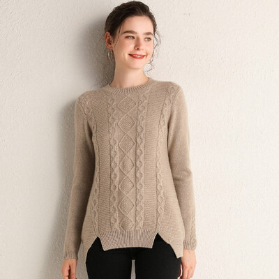 

Cashmere women 19 new autumnwinter pure cashmere albus white cashmere thick round collar womens pure cashmere WDDI26
