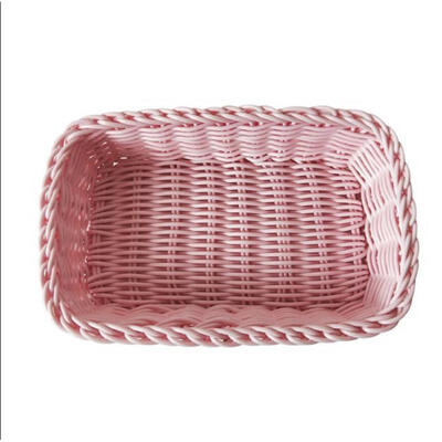 

1pc candy purple Wicker Storage Basket For bedroom Handmade Fruit Dish Rattan Food Bread Loaf Sundries Neatening Container Case