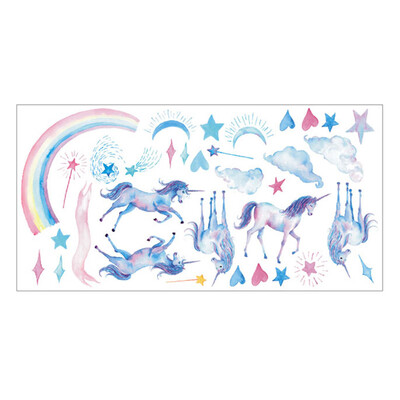 

Rainbow Unicorn Star Heart Wall Sticker Girls Bedroom Wall Decal Art Nursery Home Decor