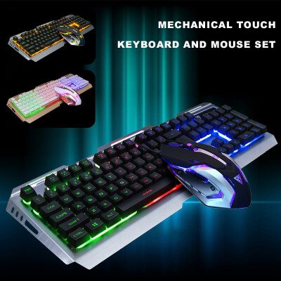 

V1 USB Wired Ergonomic Backlit Mechanical Feel Gaming Keyboard&Mouse Set