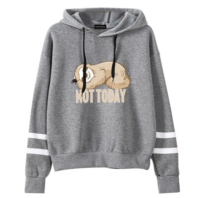 

New Autumn And Winter Women Teen Girls Casual Hoodies Sloth Printed Hooded Sweatshirt Pullover Tops