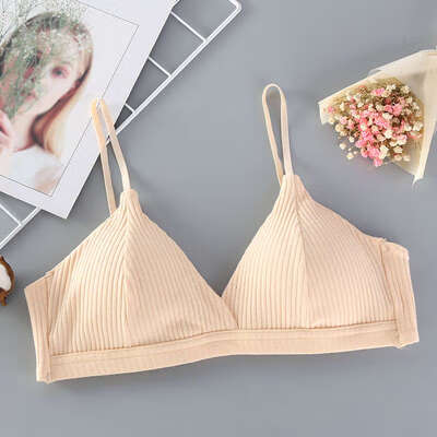 

Women Bras Top Cotton Sexy Lingerie Push Up Striped Bras Wire Free Women Underwear