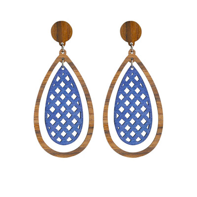 

New Arrival Women Fashion Simple Style Chic Retro Wooden Earrings Wild Temperament Earrings