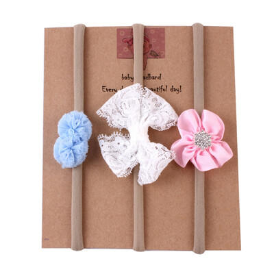 

3Pcs Baby Headwear Cute Girls Floral Bowknot Print Headband Headwear Apparel Photography Prop Party Gift