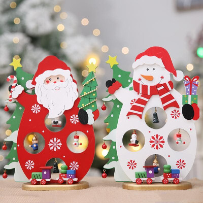 

Christmas Santa Snowman Wooden Ornament Cartoon Ornament Desktop Christmas Decorations