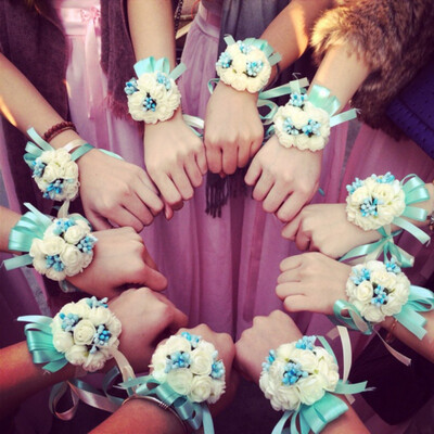

Creative Artificial Wrist Flower Bridesmaid Sisters Hand Flowers Artificial Bride Flowers Wedding Decoration Flower