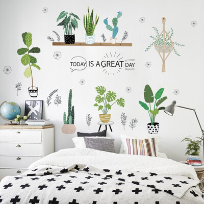 

Garden Plant Bonsai Flower Wall Stickers Home Decor Living Room Kitchen PVC Wall Decals DIY Mural Art Decoration Style 2