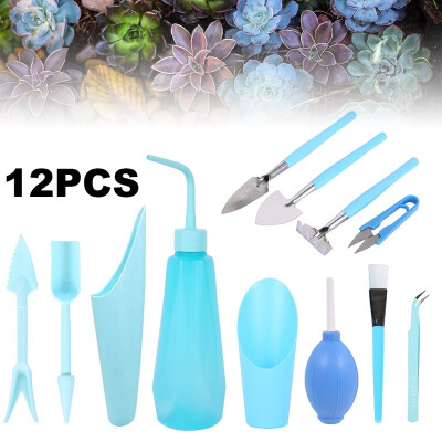 

12Pcs Blue Succulent Transplanting Tools Kit Mini Garden Planting Hand Tools Set