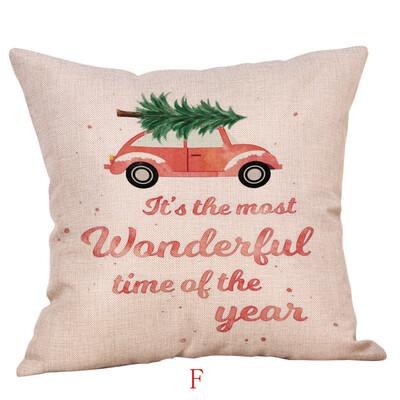 

Tailored Happy Christmas Pillow Cases Linen Sofa Cushion Cover Home Decor Pillow Case