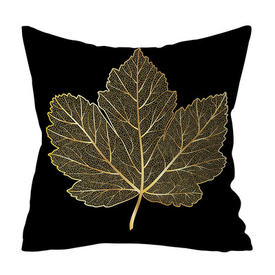 

〖Follure〗Gold Plant Printed Polyester Pillow Case Cover Sofa Cushion Cover Home Decor A