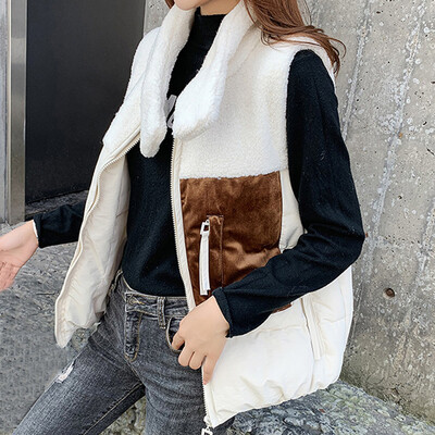 

Tailored Women Outerwear Faux Button Coat Sleeveless Solid Jackets Pocket Coats