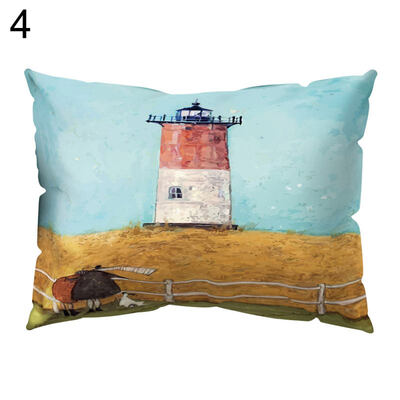 

Elephant Tree Romantic Lighthouse Island Pillow Case Sofa Cushion Cover Bedding