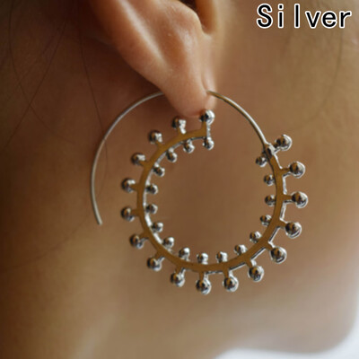 

Female Gold Color Party Jewelry Accessories Gift Drop shipping New Bohemia Swirl Hoop Earring For Women Fashion Earrings