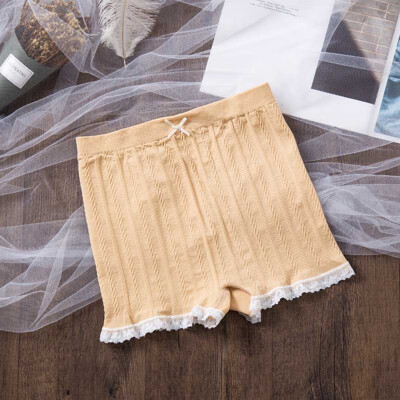 

Women Girls Underwear Sexy Lace Safety Twist Shorts Pants Stretch Boxer Soft Lingerie Solid Color Panties Summer
