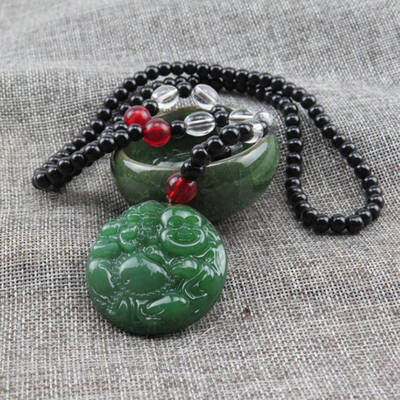 

Pendant Long Sweater Chain Necklace Imitation Dongling Jade Pendant Necklace