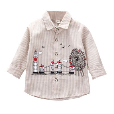 

Children British Shirt Boys Long Sleeve Shirts New Autumn Children Casual Tops Kids Clothing 1-5Y