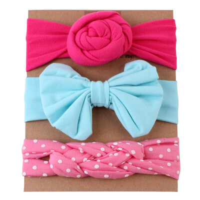 

3Pcs Baby Headwear Girls Cute Floral Bowknot Design Headband Headwear Apparel Photography