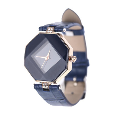 

2019 Fashion Women Diamond Leather Stainless Steel Analog Quartz Wrist Watch NEW