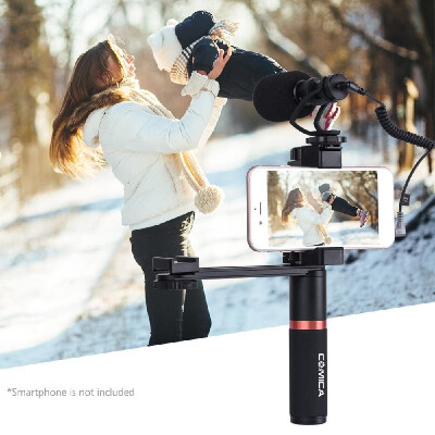 

CoMica CVM-VM10-K4 Smartphone Video Kit with Cardioid Directional Video Microphone Phone Holder Ordinary Handle Grip Connecting Ro