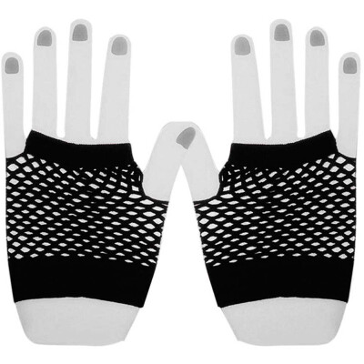 

New Short Fancy Dress Halloween Party Goth Neon Fish Net Fingerless Gloves